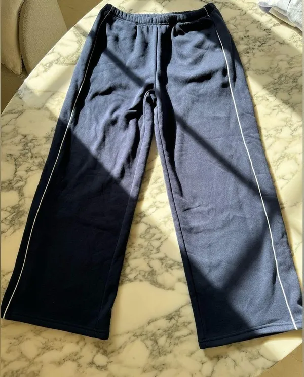 NWT Edikted Autumn Cotton Blend Sweat Pants Navy w White Side Stripe Womens XL - Image 6