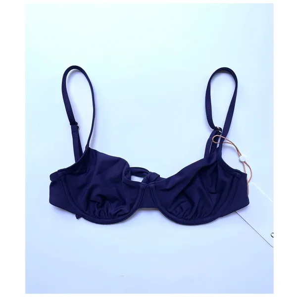Quince Demi Bikini Swim Top Underwire Navy Blue Size XS NEW - Image 2