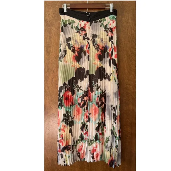Presley Skye sz M Crinkled Watercolor Floral Print Maxi Dress Feminine Whimsical - Image 6