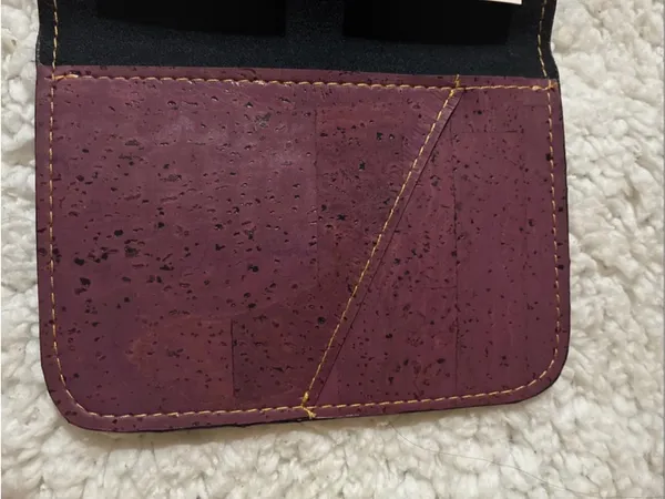 Handmade Fashiopurse Eggplant Purple Cork Passport Holder - Image 3