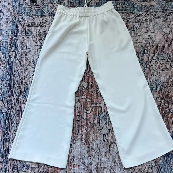 Alice + Olivia White Benny Crepe Cropped Drawstring Pants Size 0 - Image 12