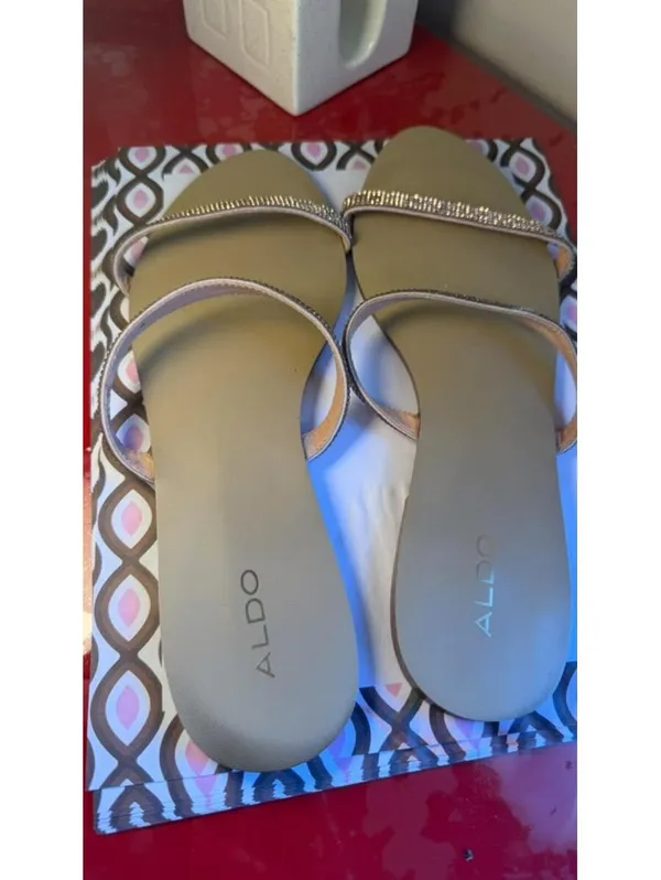 SIZE 9 ALDO Women’s Sandals rose gold summer shoes - Image 3