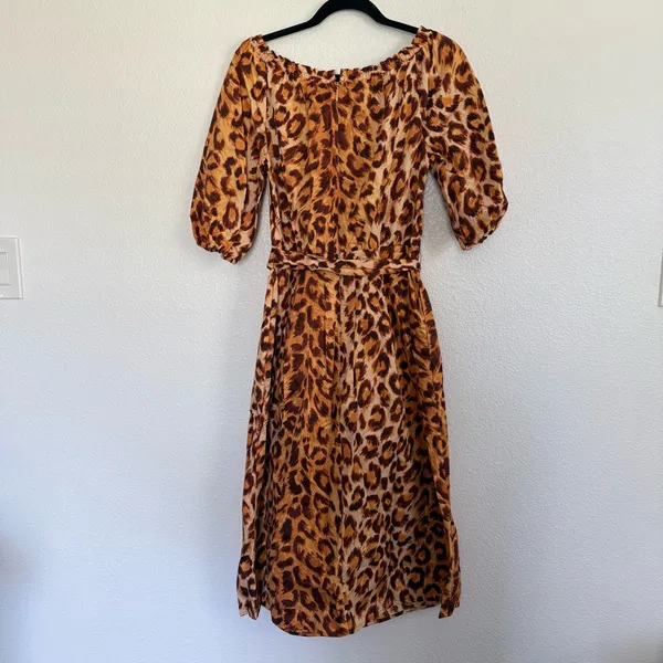 Kate Spade Panthera Cheetah Print Midi Dress 4 - Image 6