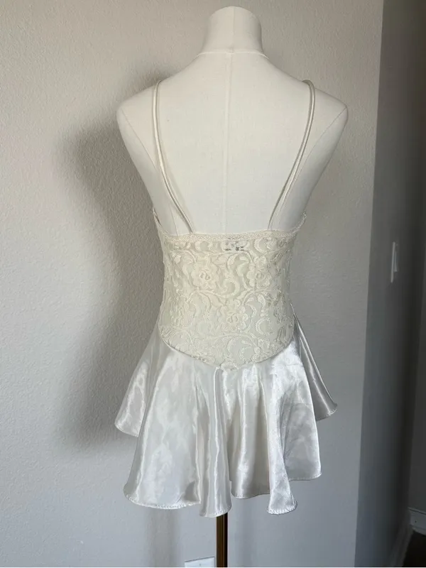 Cinema Exoile 90s Ivory Lace Satin Babydoll Slip Dress Coquette Fairycore - Image 3