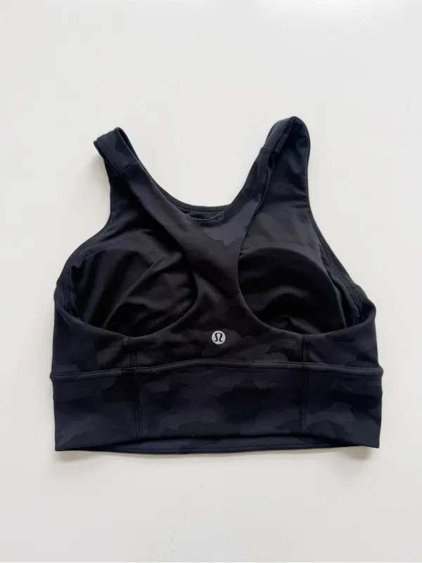 Lululemon Wunder Train Longline Bra - Heritage 365 Camo Deep Coal Multi Size 6 - Image 4