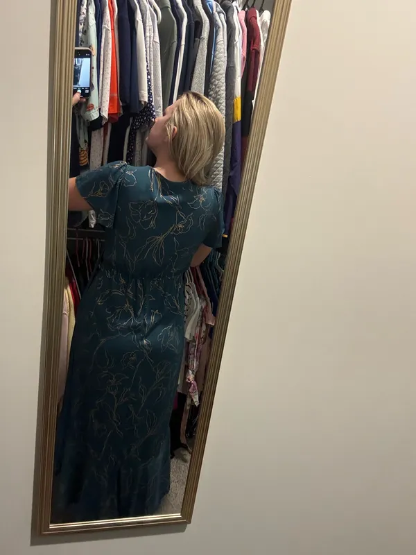 Von Maur Teal and Gold Dress - Image 2