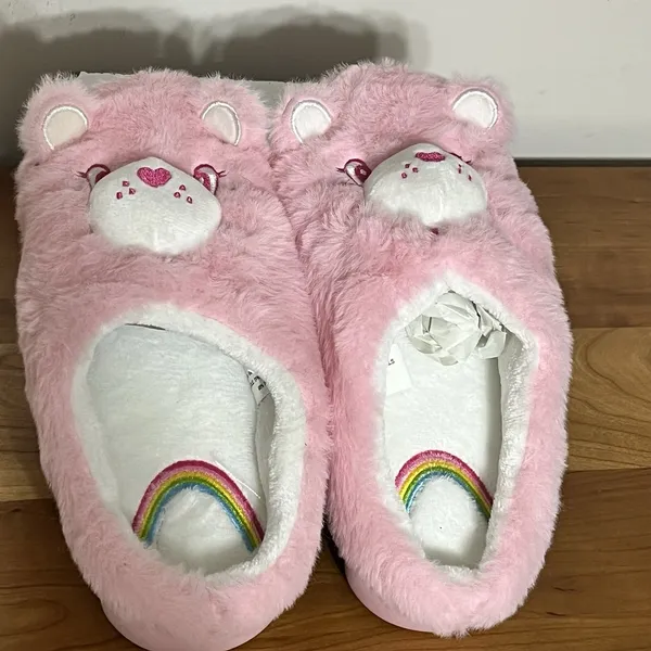 Care Bears Cheer Bear Pink Plush Slippers Women's‎ Size 6.5 - 7.5 - Image 4