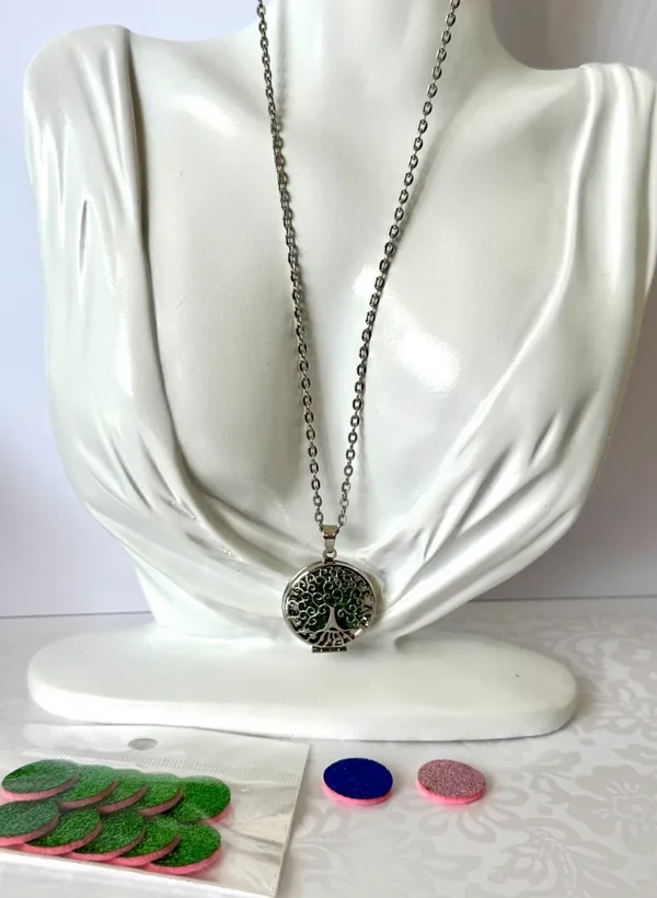 Aromatherapy Pendant Necklace Silver - Image 2