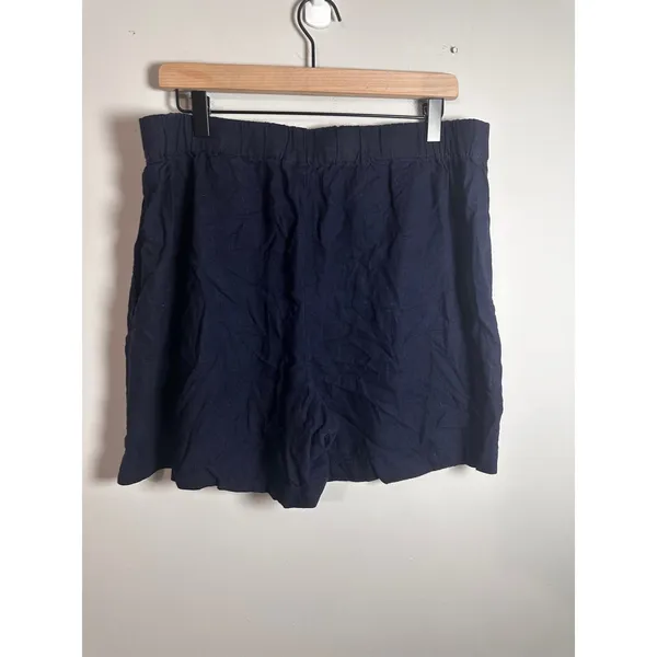 Banana Republic Navy Linen Blend Easy Short Elastic Waist 5in‎ Inseam Large L - Image 4