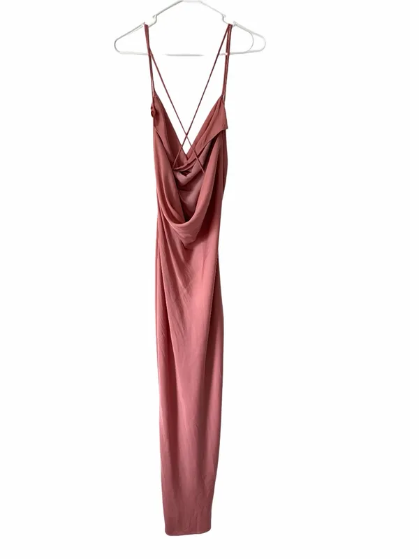 Michael Costello x Revolve Braxton Cowl Neck Slip Dress Side Slit Rose Pink Med - Image 7