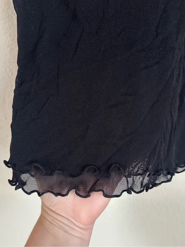 Vintage Rampage Black Mesh Lettuce Edge Cami - Image 4