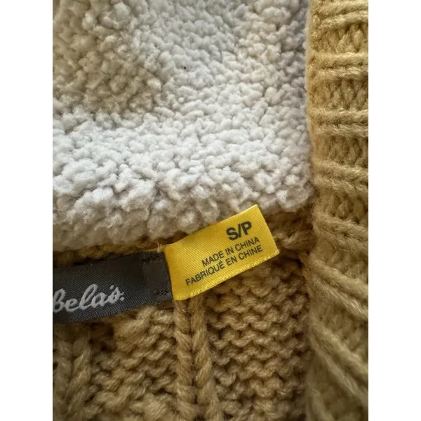 Cabelas Women's Knit Button Cardigan‎ Sweater Jacket Heavy Size S Sherpa Hood - Image 4