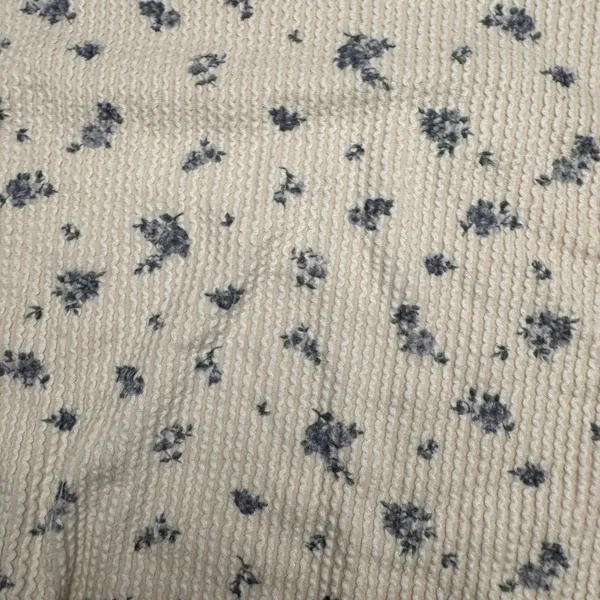 Originality Floral Print Textured Knit Cropped Long‎ Sleeve Sweater Top Size S - Image 2