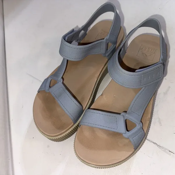 Reef Water Vista Higher Platform Sling Back Periwinkle Tan Sandals Womens Size 7 - Image 3