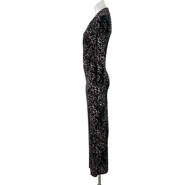 Free People Shayla Floral Deep V Neck Long Sleeve Slit Wrap Maxi Dress Size S - Image 2