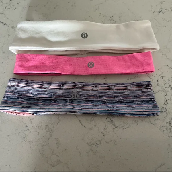 Lululemon Headbands Trio - White ,Pink, Multicolor - Image 2