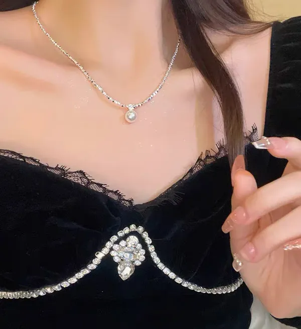 925 silver Pearl Necklace - Image 2