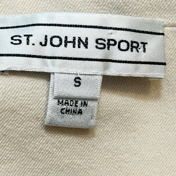 St. John Sport Ivory Stretch Cotton Jean/Denim Embroidered Jacket sz‎ S - Image 12