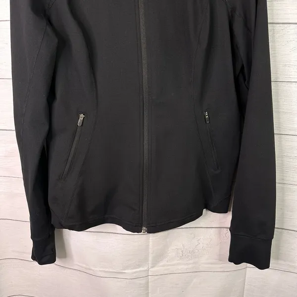 Zella Womens Large Black Performance Full Zip Athletic Track Jacket Sporty Layer - Image 4