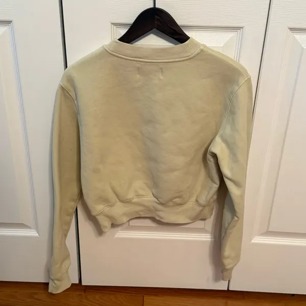 Aritzia Tna Oversized Cozy Fleece Cropped Crew in Yellow - Image 3
