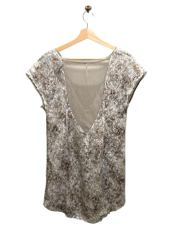 Free People Midnight Dreamer Metallic Sequin Tunic Silver Size XS Glam Wedding - Image 14