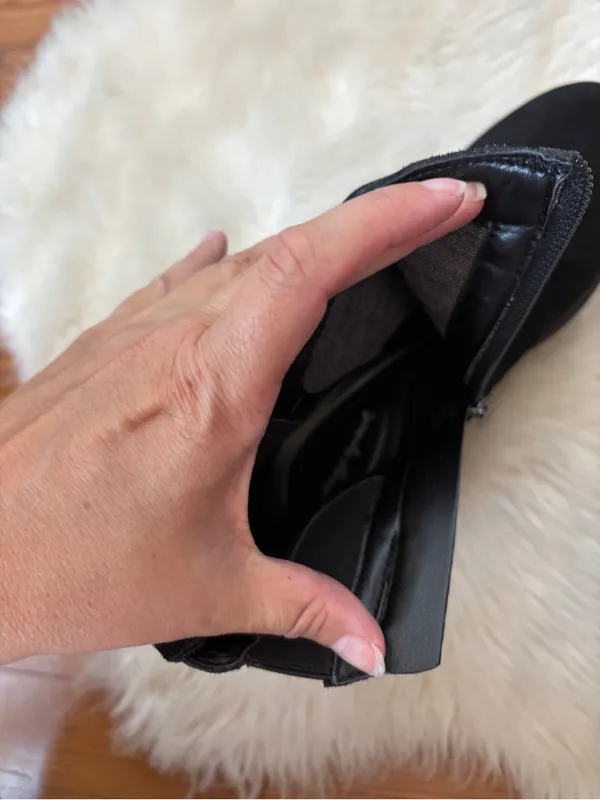 Suede Black Ankle Boots. Brand is Easy Spirit - Image 7