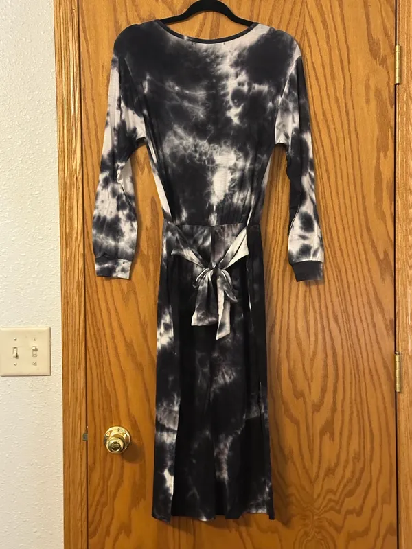 Fraiche by J Tie-Dye Long Sleeve Midi Slit Dress with Waist Tie - NWT - Size S - Image 3