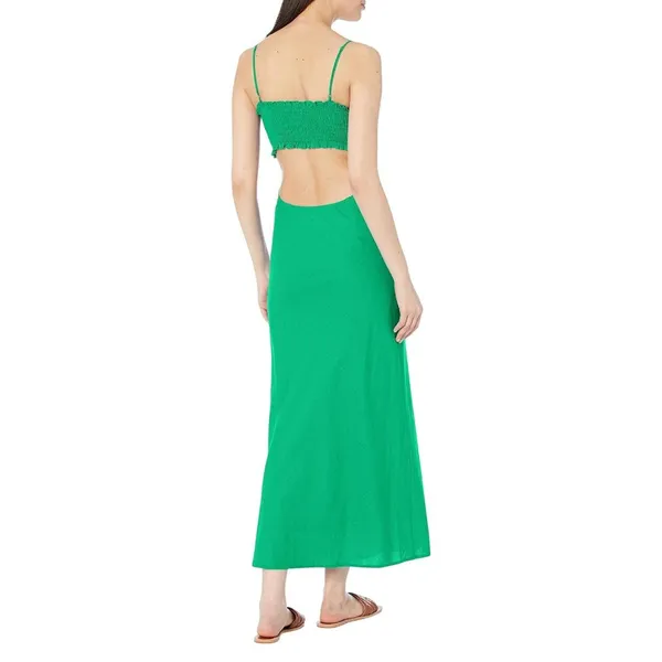 Nia Womens Spaghetti Strap Chamomile Dress Kelly Green M - Image 7