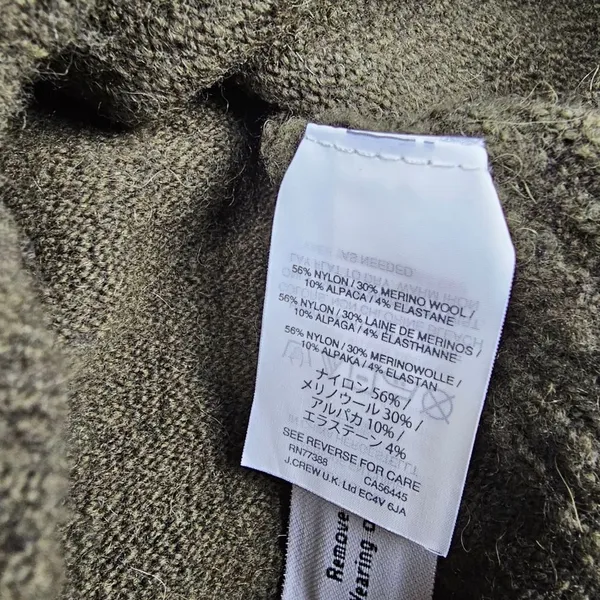 J. Crew Olive Green Alpaca Blend V-Neck Long Sleeve Pullover Sweater Size S‎ - Image 7