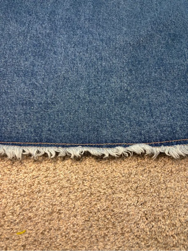 NEW! Natural Life Denim Wrap Style Crossover Frayed Hem Cotton Mini Skirt Medium - Image 5