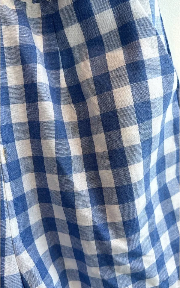 Entro Blue and White Gingham Strapless Romper - Image 7
