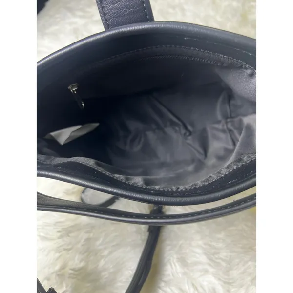 No Boundaries Moto Bucket Bag Black Convertible Crossbody Shoulder Purse NWT - Image 7