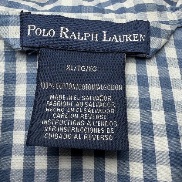 Polo Ralph Lauren Pajama Sleep Shirt Mens XL Blue Gingham Cotton Nightshirt Pony - Image 10