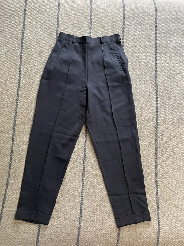 High Waisted Tapered Leg Trouser Blue Size 26 - Image 2