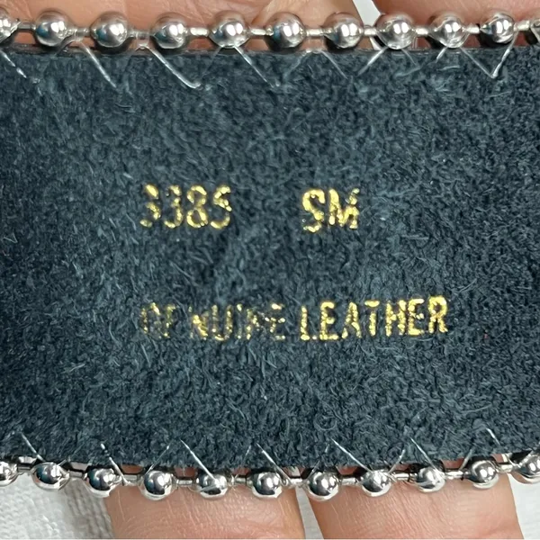 Y2K Crystal Embellished Black Belt western crosses studded motorcycle cowgirl - Image 6