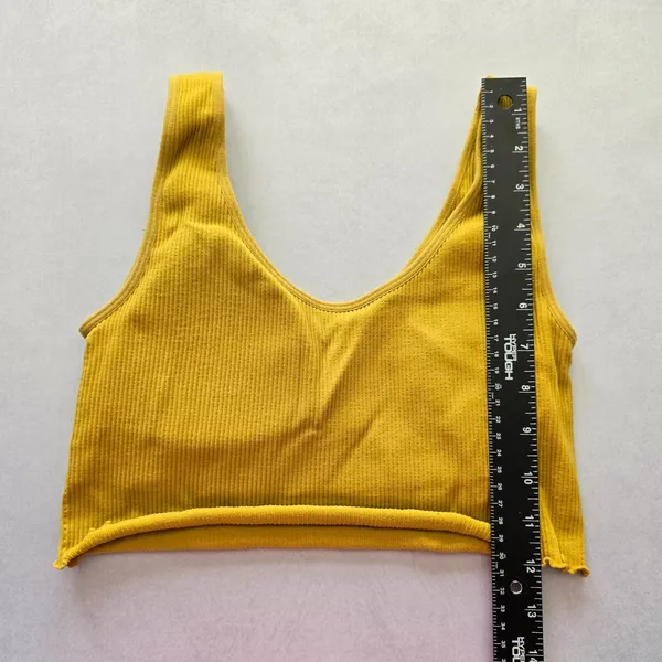 Ribbed Comfort Y2K Bra Top Wireless Pullover‎ Stretch Sleep Forever 21 Yellow M - Image 4