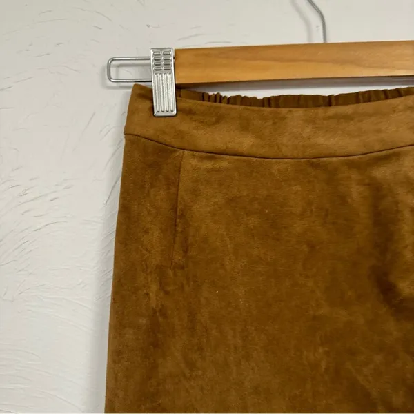 Aritzia Wilfred Free Brown Wrap Mini Skirt Womens XS Faux Suede Date Night - Image 7