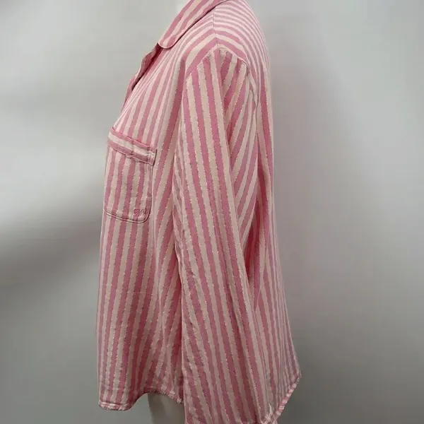 Victoria’s Secret long sleeve pink striped pajama top - Image 6