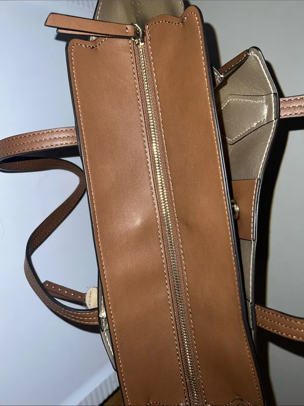Nine West Cognac Brown Structured Tote - Image 15