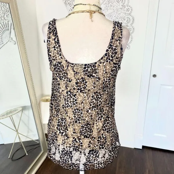 Early 2000's Cheetah Leopard Mesh Bow Babydoll Top S - Image 5