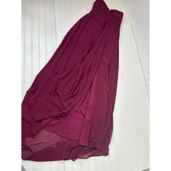 NWT Lulus Splendid Aura Plum Purple Chiffon Pleated Strapless Maxi Dress Size S - Image 3