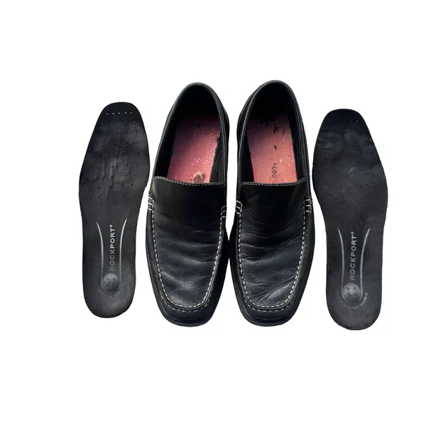 Rockport Men’s 9M Black Leather Loafers Slip On Business Casual Comfort Shoes - Image 8