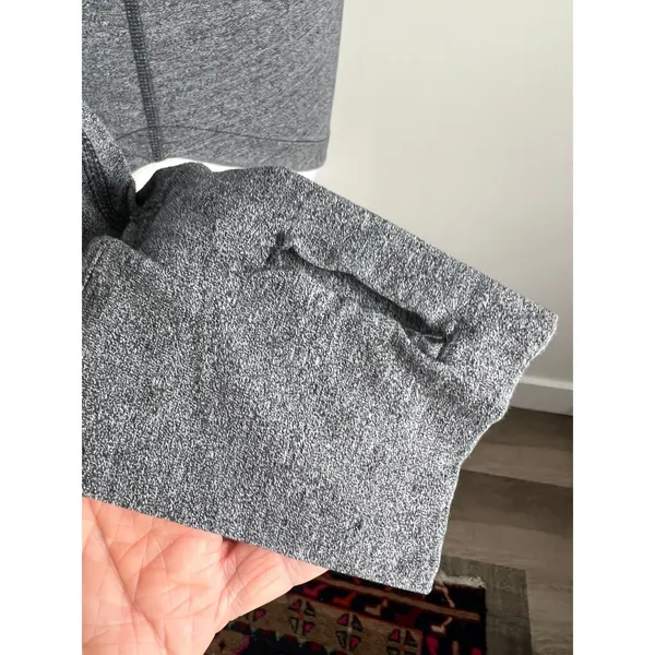 Lululemon Gray Long Sleeve Athletic Top Thumbholes V Neck Women's - Image 6