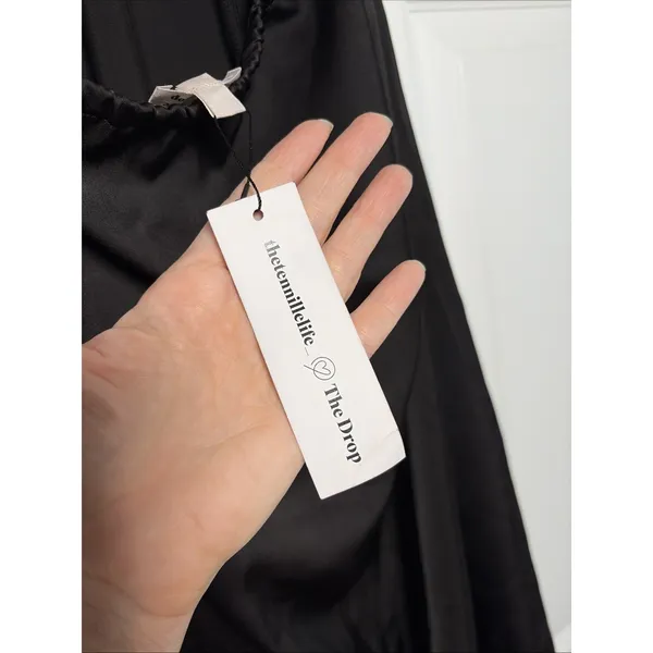 The Drop thetennillelife Satin Midi Slip Dress Womens Size M Black Y2K 90s Style - Image 3