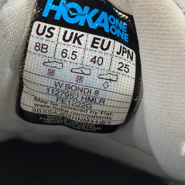 Hoka Bondi 8 Sneakers Womens 8 Grey Peach 1127952 HMLR Road Running Shoes - Image 11