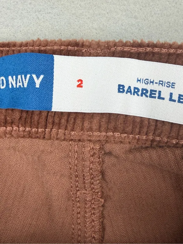Old Navy Womens 2 Mauve Corduroy Barrel Ankle Pants High Rise Stretch NWT - Image 6