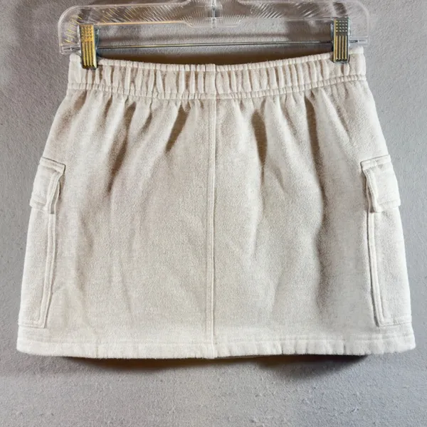 598 | Aritzia Sweatfleece Mega Fit‎ Cargo Mini Skirt Heathered Oatmeal XS - Image 2