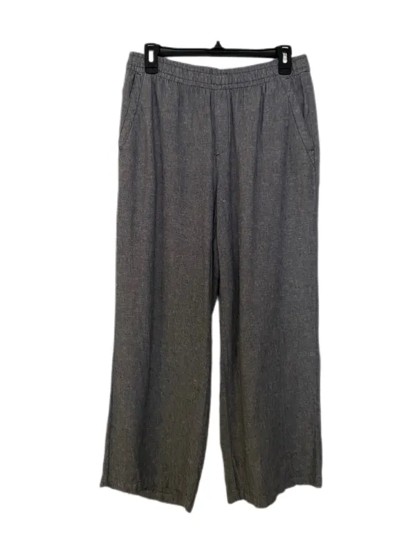 Old Navy Wide-Leg Linen Blend Pull-On Pants in Light Charcoal Heather Size S - Image 2