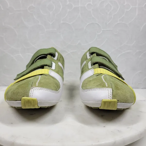 Lacoste Womens Vito Driving Shoe 9 Green White Leather Suede Hook & Loop Sneaker - Image 5