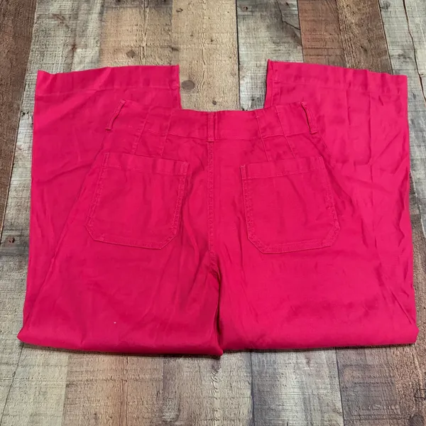 Maeve Anthropologie Pink Linen Blend Wide Leg The Colette Pants Sz 28 Trouser - Image 7